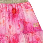 Girls Pink Floral Skirt, 1, hi-res