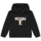 Black Teddy Bear Logo Hooded Top, 3, hi-res