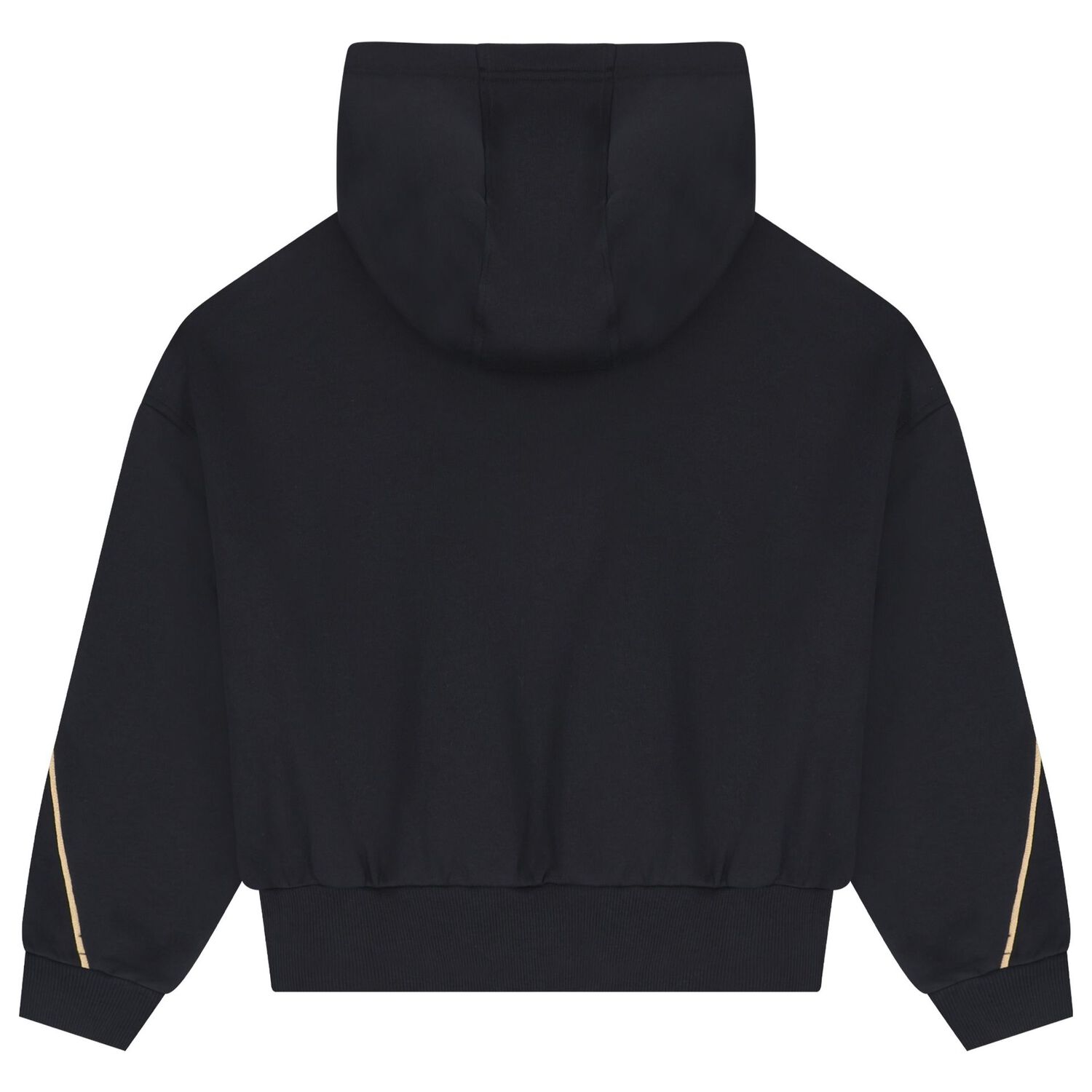Girls Black Logo Hooded Top, 1, hi-res
