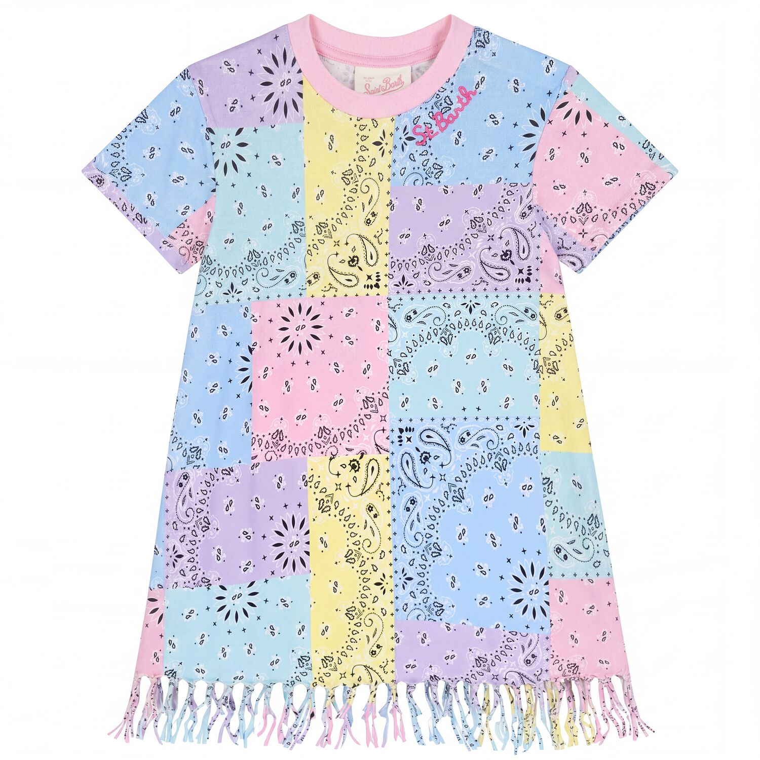 Girls Multi-Coloured Paisley Dress, 1, hi-res