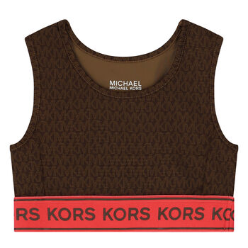 Girls Brown Logo Bra Top