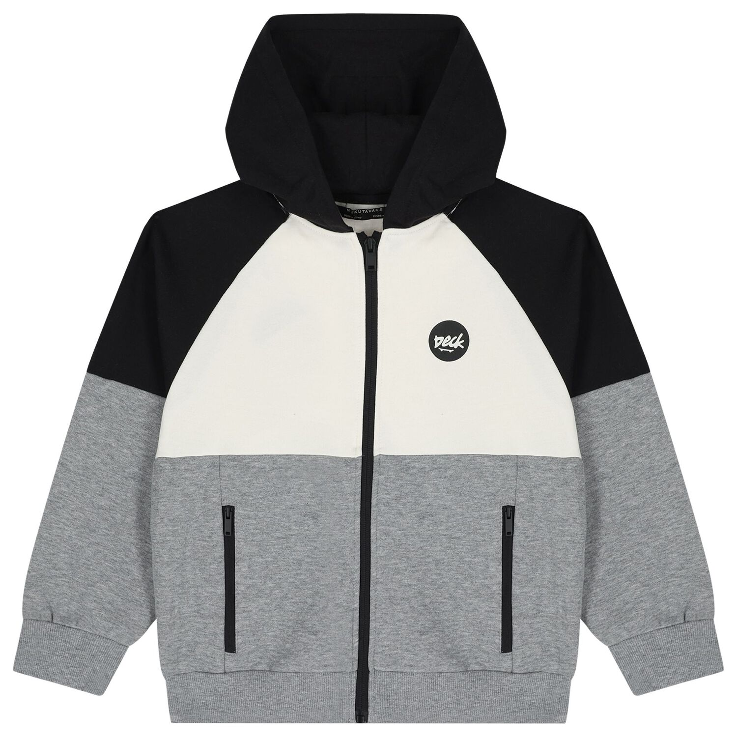 Boys Black, Ivory & Grey Tracksuit, 1, hi-res