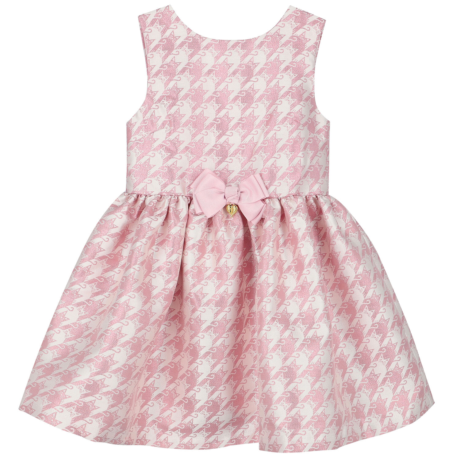 Girls Pink & White Cats Dress, 1, hi-res image number null