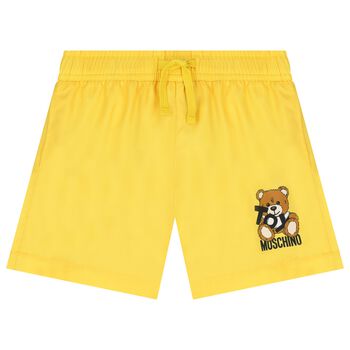 Boys Yellow Logo Swim Shorts