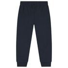 Boys Navy Blue Logo Joggers, 4, hi-res