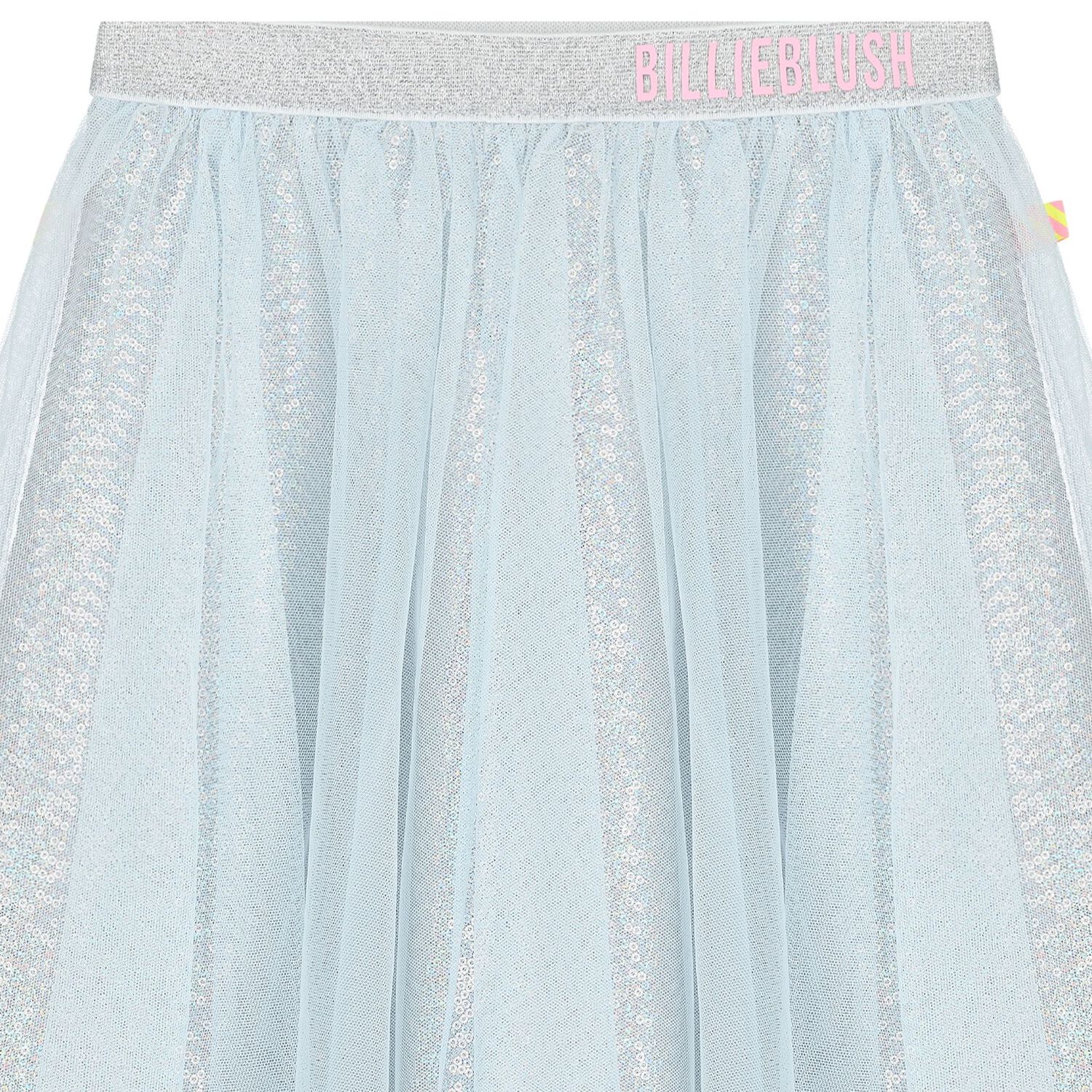 Girls Blue Sequin Tulle Skirt, 1, hi-res image number null