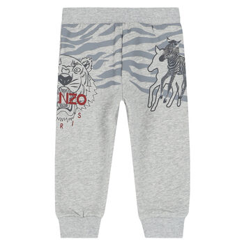 Younger Boys Grey Logo Joggers