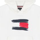 Boys White Logo Hooded Top, 2, hi-res