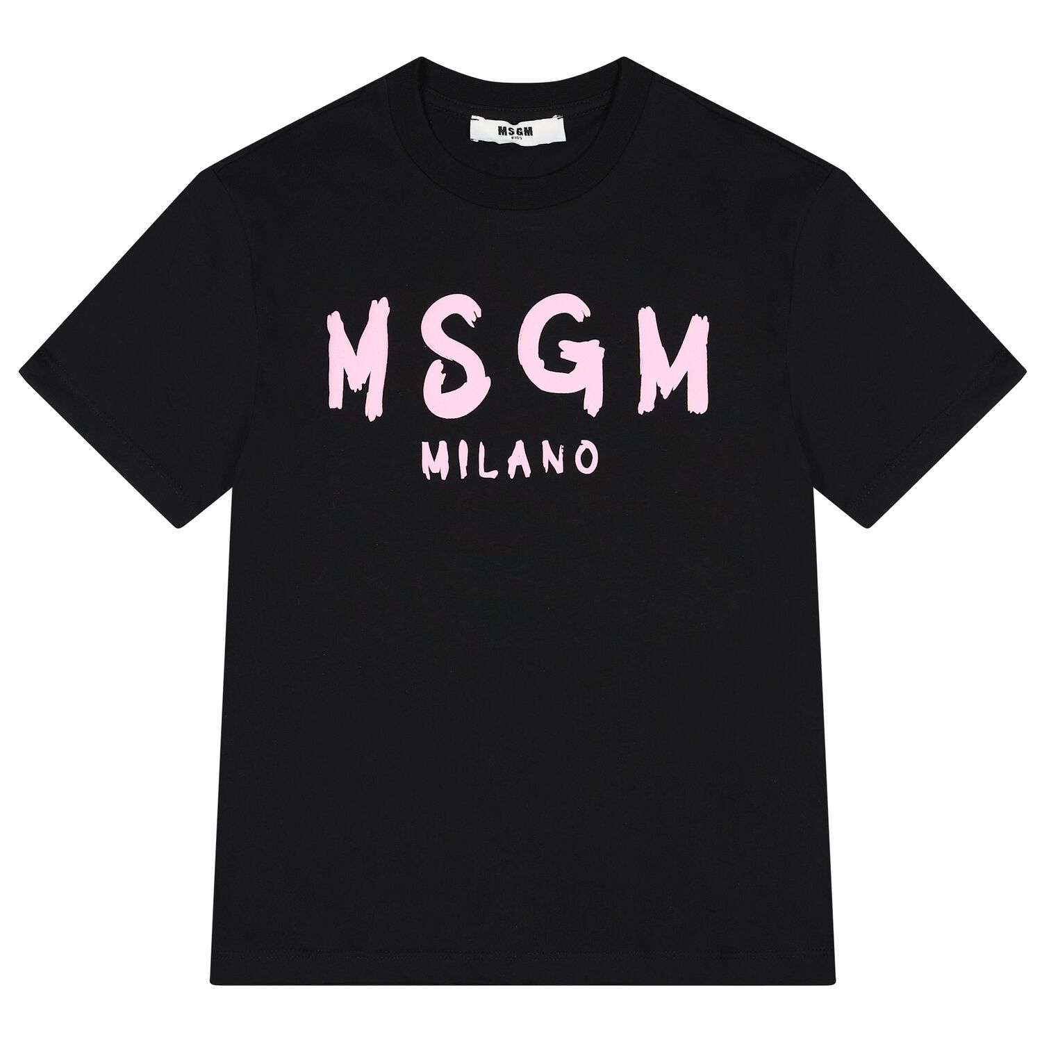 Girls Black & Pink Logo T-Shirt, 6, hi-res