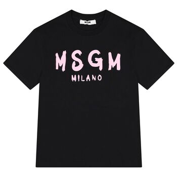 Girls Black & Pink Logo T-Shirt