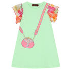 فستان بالشعار باللون الأخضر, 1, hi-res