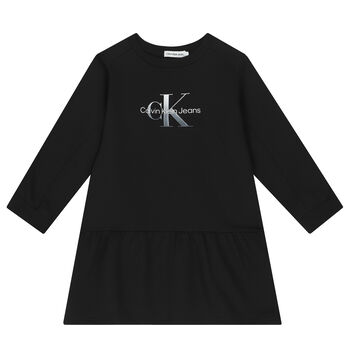 Girls Black Logo Dress