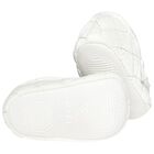 Baby Girls White Velvet Pre Walker Shoes, 1, hi-res