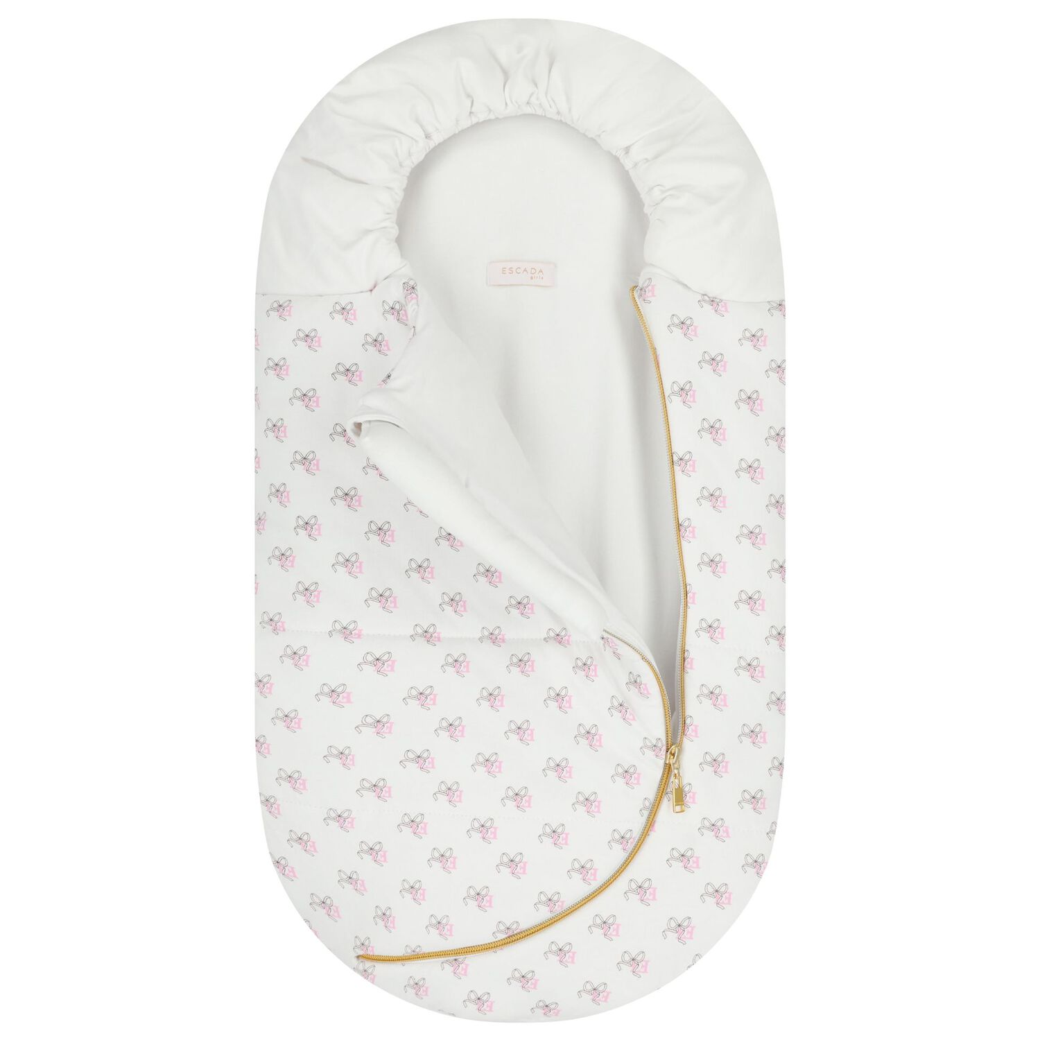 Baby Girls White Logo Bow Nest, 1, hi-res