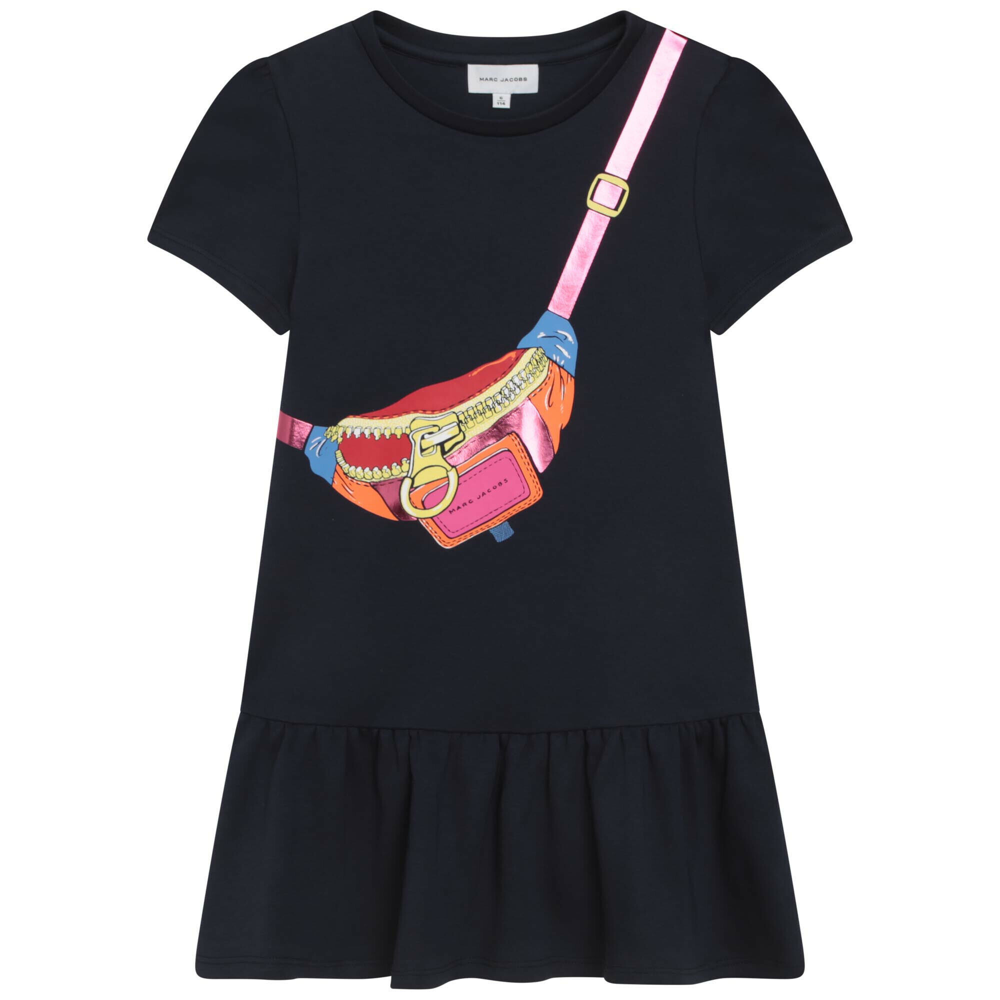 MARC JACOBS Girls Navy Blue Logo Bag Dress Junior Couture Bahrain