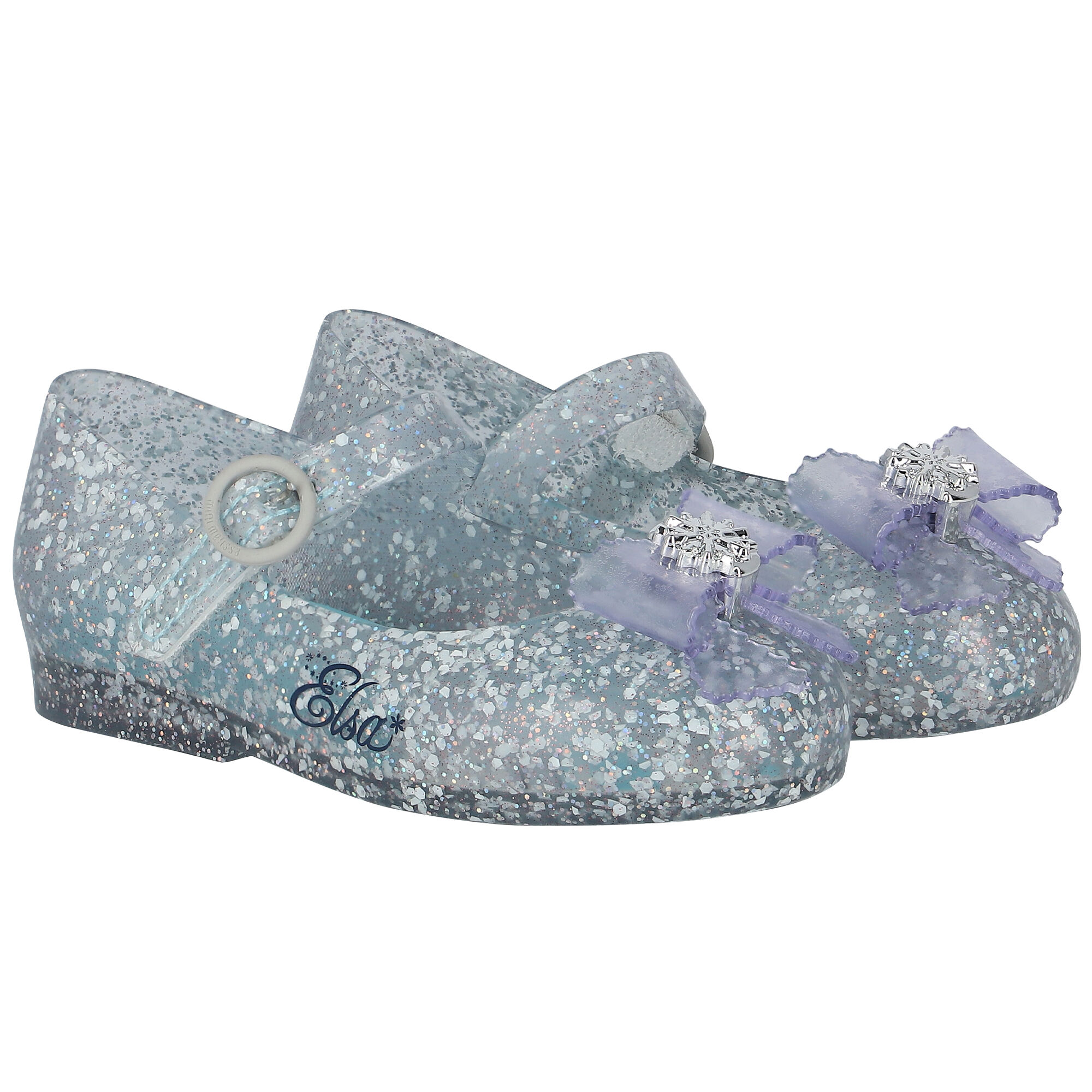 Mini Melissa Younger Girls Blue Elsa Jelly Shoes Junior Couture USA