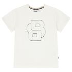 Girls Ivory & Silver Logo T-Shirt, 2, hi-res