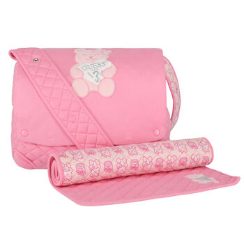 Baby Girls Pink Teddy Logo Changing Bag