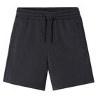 Boys Black Cotton Shorts, 2, hi-res