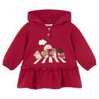 Younger Girls Red Mouse Hooded Dress, 1, hi-res