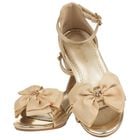 Girls Gold Bow Sandals, 1, hi-res