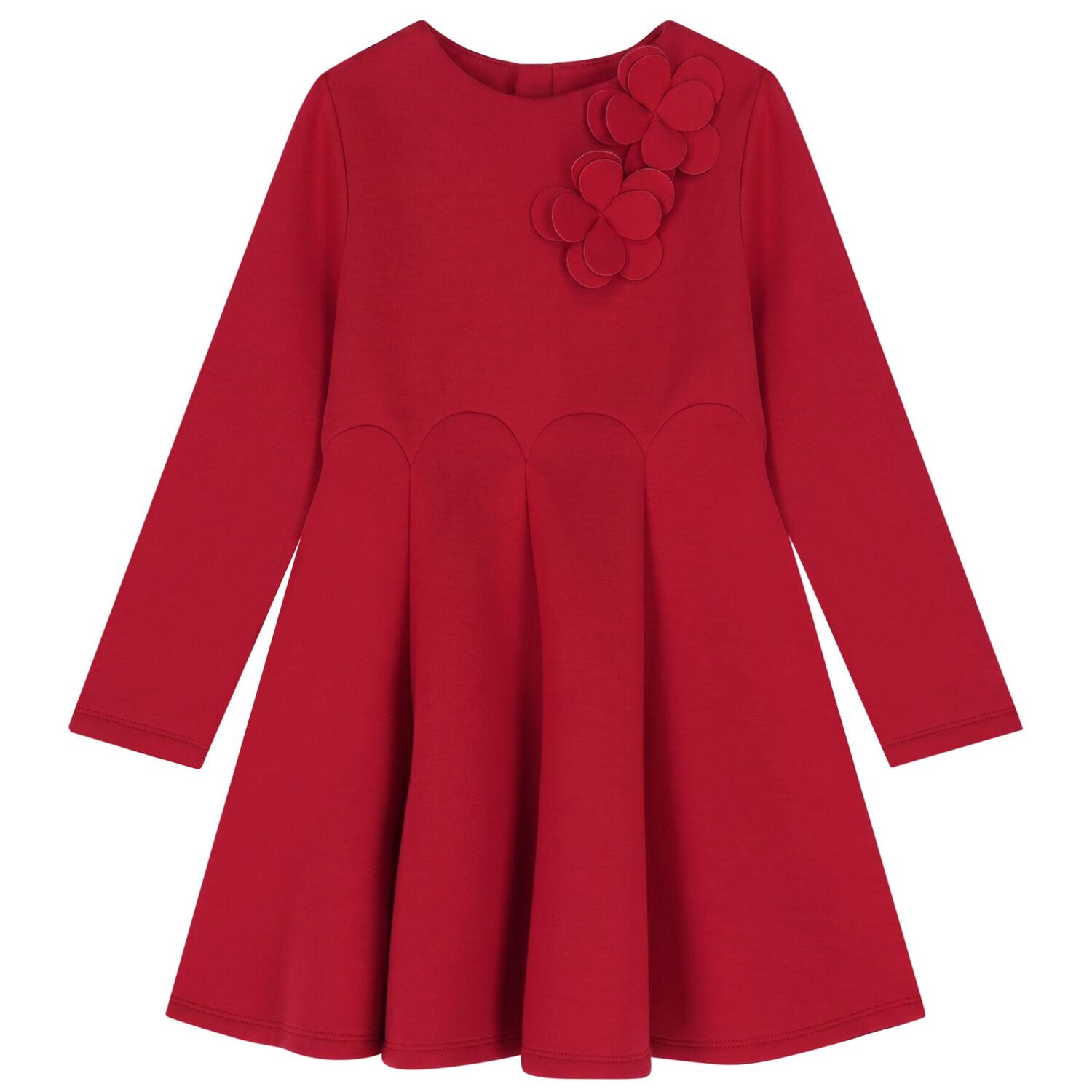Girls Red Floral Dress, 1, hi-res