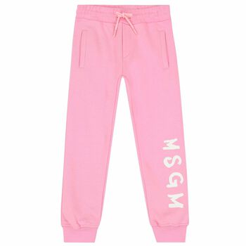 Pink Logo Cotton Joggers