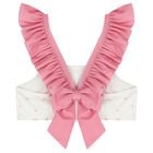 مايوه بكيني للبنات بفيونكة باللون الأبيض والوردي, 1, hi-res