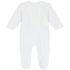 Baby Girls White Floral Babygrow, 1, hi-res