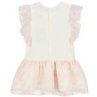 فستان بنات بالشعار باللون العاجي, 1, hi-res