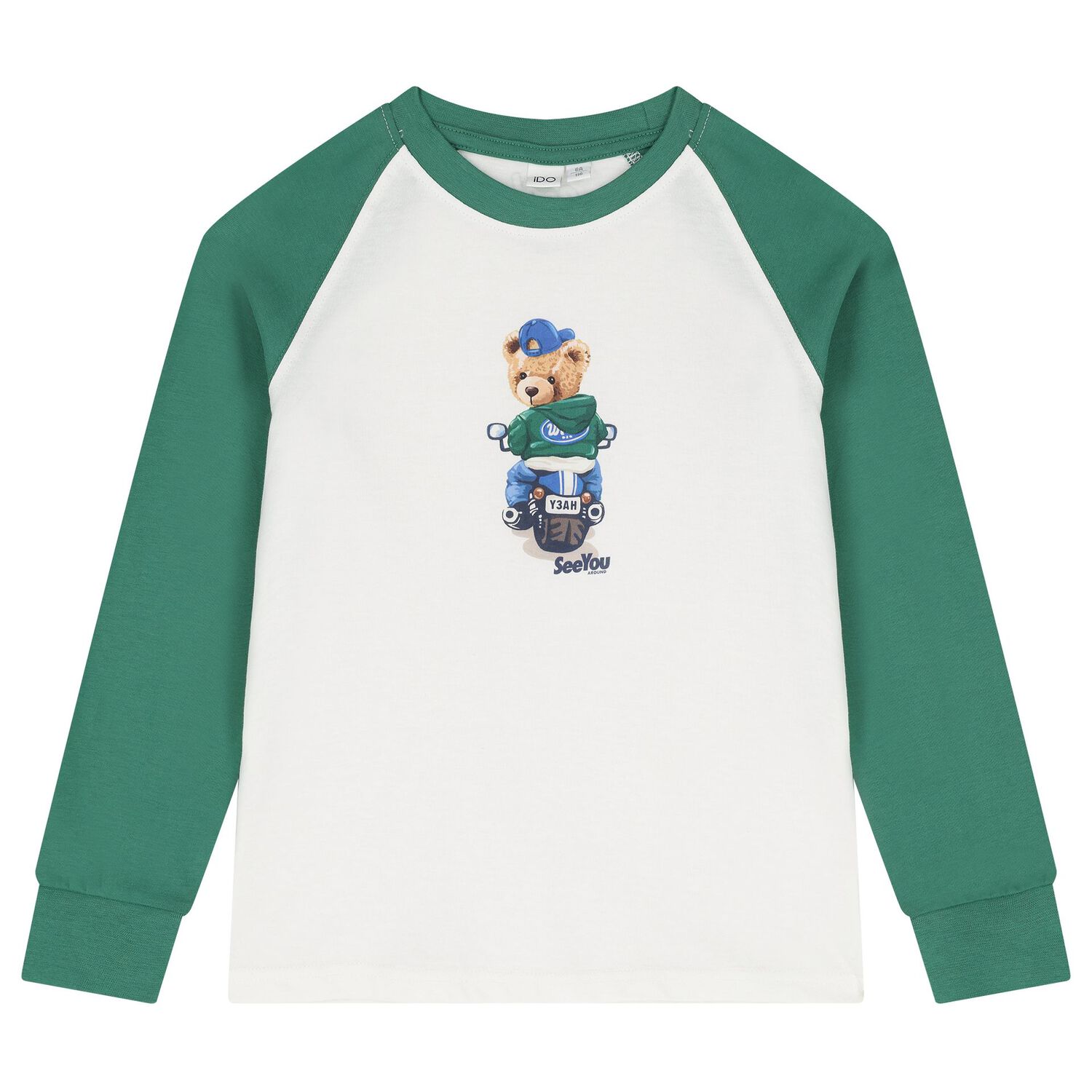 Boys White, Green & Navy Blue Teddy Bear Trouser Set, 1, hi-res