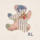 Girls Ivory Patchwork Bear Hooded Top, 1, hi-res