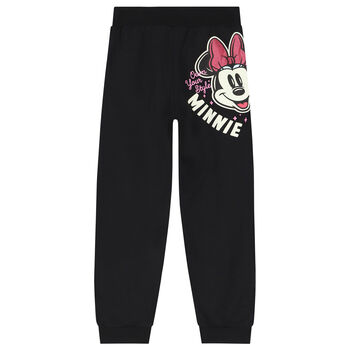 Girls Black Minnie Mouse Joggers