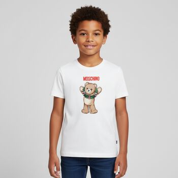 Ivory Christmas Teddy Bear Logo T-Shirt