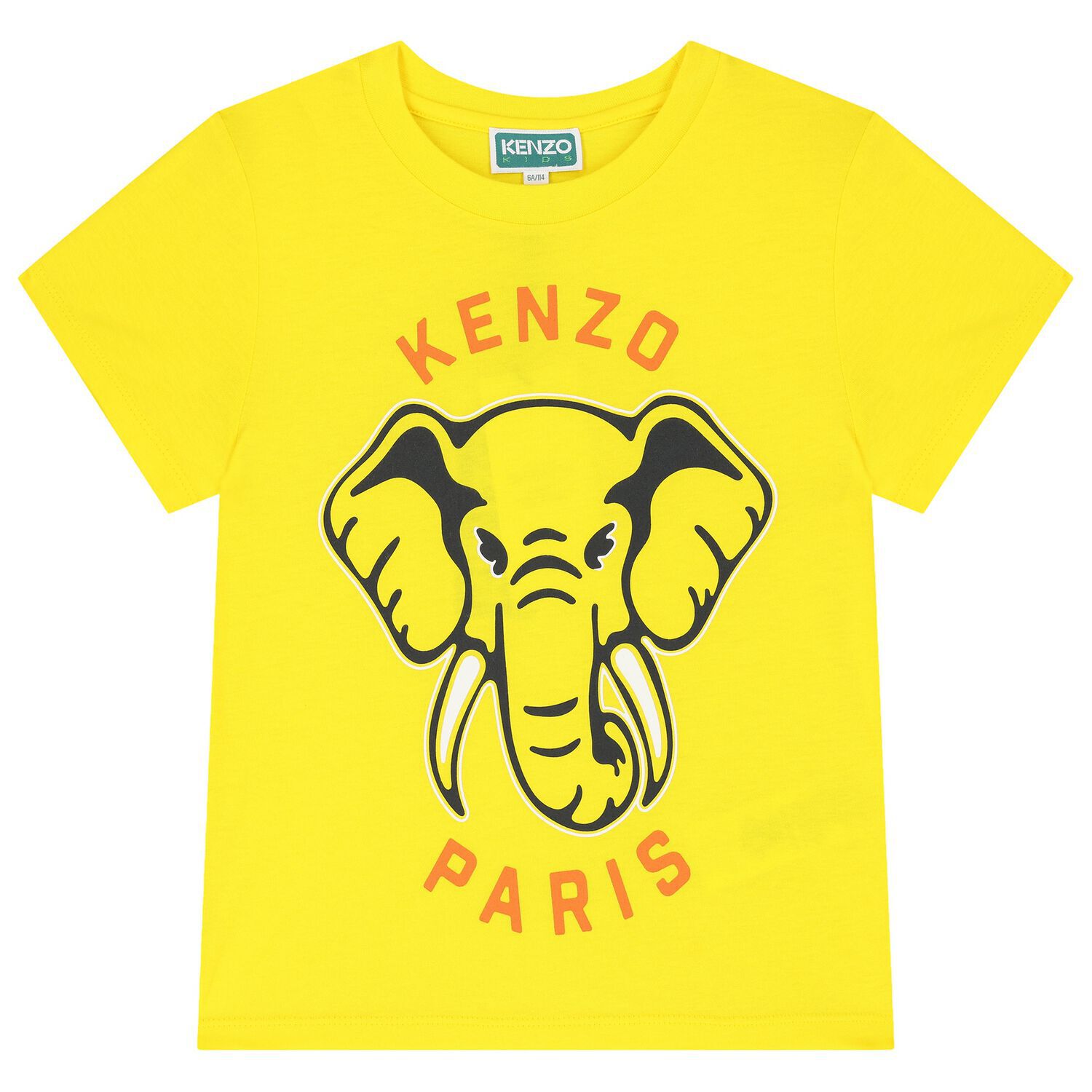 Boys Yellow Elephant Logo T-Shirt, 1, hi-res