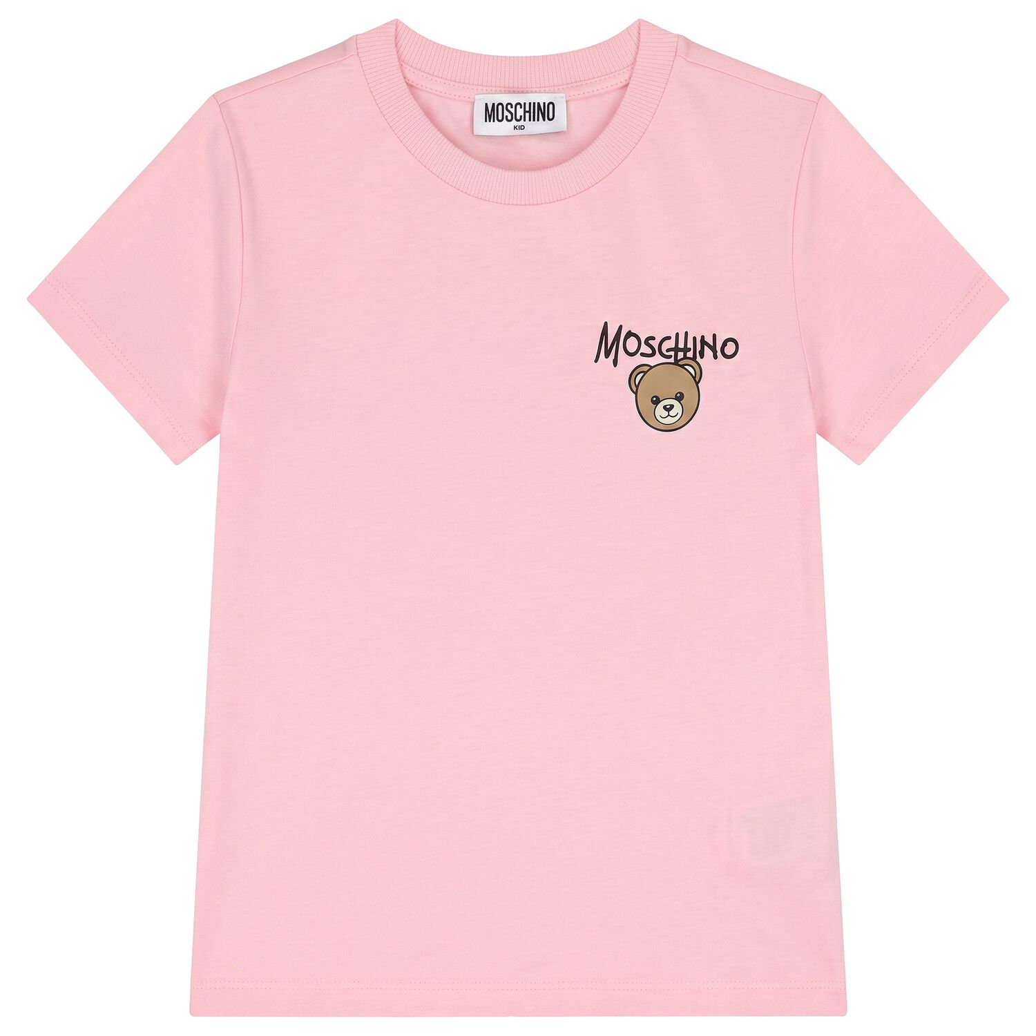 Girls Pink Teddy Bear Logo T-Shirt, 3, hi-res