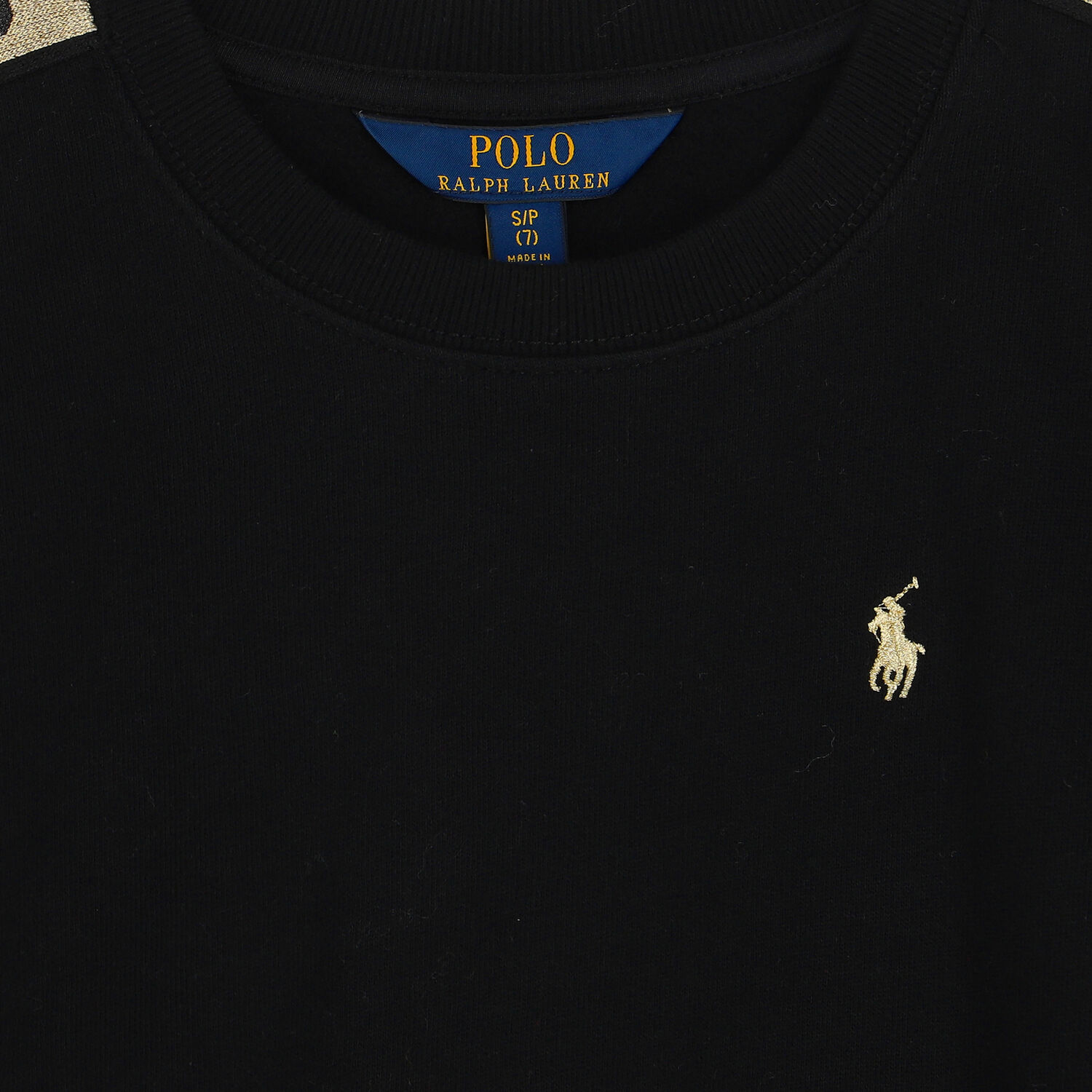 سويت شيرت بالشعار باللون الاسود للبنات, 1, hi-res