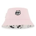Baby Girls Pink & White Choupette Reversible Bucket Hat, 1, hi-res