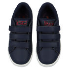 Boys Navy Blue Logo Trainers, 1, hi-res