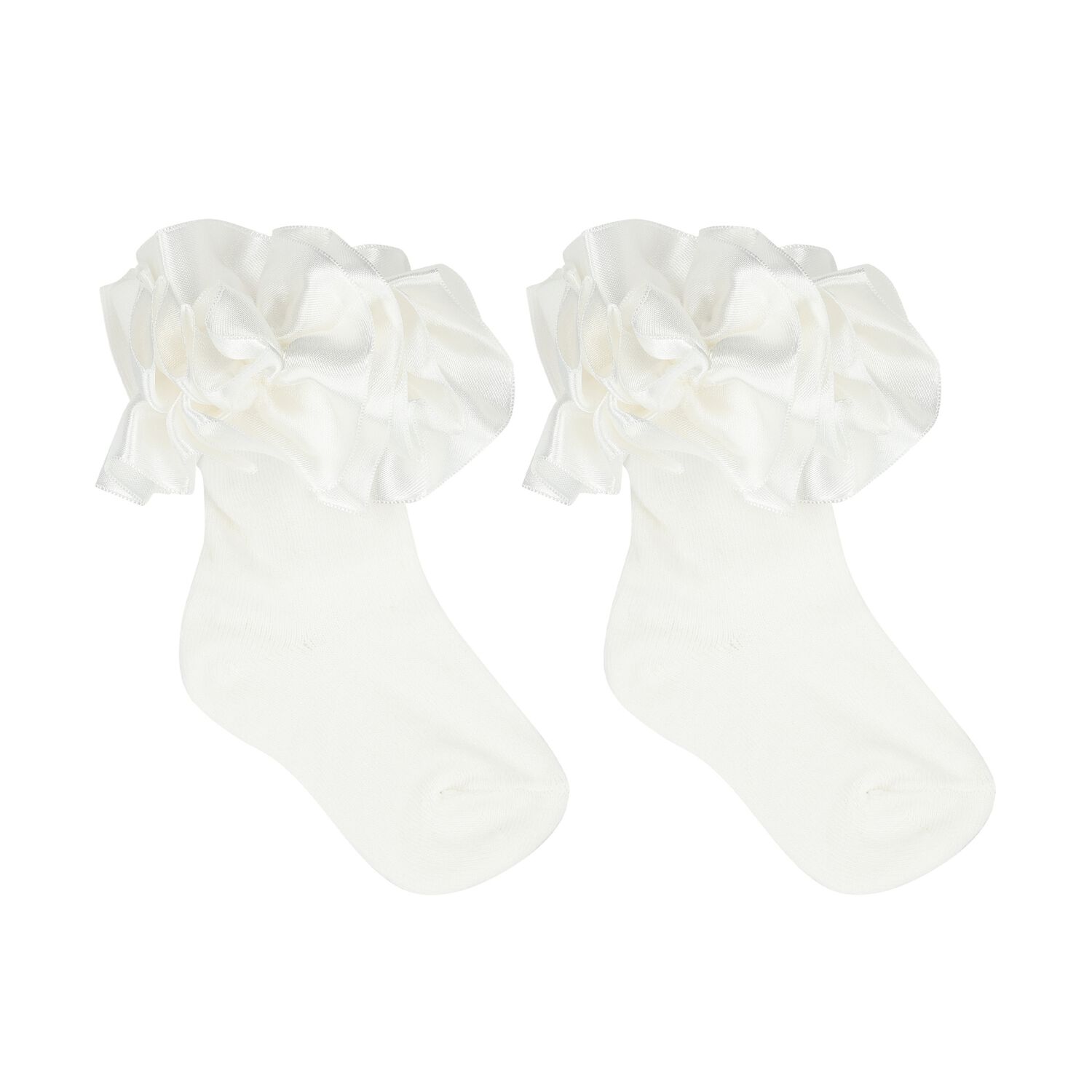 Baby Girls Ivory Ruffled Socks, 3, hi-res image number null