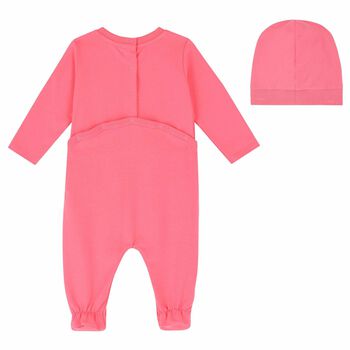 Baby Pink Logo Babygrow Set, 1 Baby Pink Logo Babygrow Set