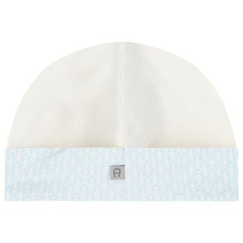 Baby Boys Blue & Ivory Logo Hat