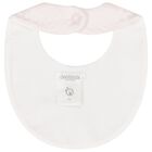 Baby Girls Pink Embroidered Bib, 1, hi-res