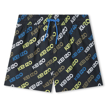 Boys Black Logo Swim Shorts