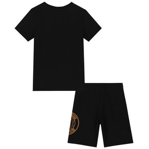 Boys Black Logo Shorts Set