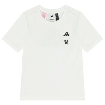 Boys White Minecraft Logo T-Shirt