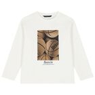 Boys Ivory Basketball Long Sleeve Top, 1, hi-res