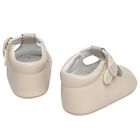 Beige Leather Pre Walker Shoes, 3, hi-res