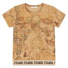 Girls Beige Geo Map T-Shirt, 1, hi-res