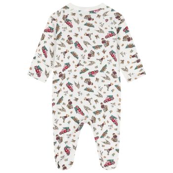 Baby Boys Ivory Polo Bear Babygrow
